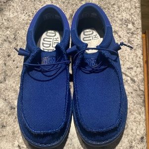 Hey Dude royal blue, worn once. Perfect condition size 10 men’s